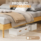 FHSQX 4 Pack Under Bed Storage Bins,10 Inch Tall,White, 31.5x15.8x10 inch - Image 2