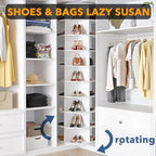 SpaceAid 9 Tier Rotating Shoe Rack Tower, Spinning Shoe Display Lazy Susan, Revolving 360 Shoe Rack Storage Round Carousel, Vertical Handbag Rotate Shoes Closet Organization (9-Tier White) - Image 4