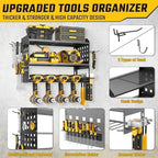 SUNALLY Power Tool Organizer, Wall Mount Garage Tools Storage Rack, Black - Image 5