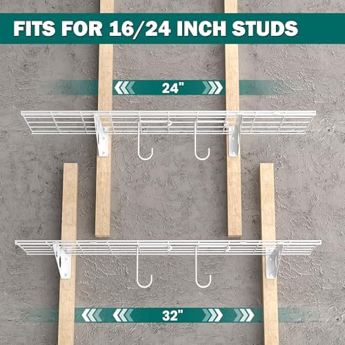 EVERHANGER Garage Wall Shelves, 12 X 48 Inch Wall Mounted Storage Shelves - Image 4