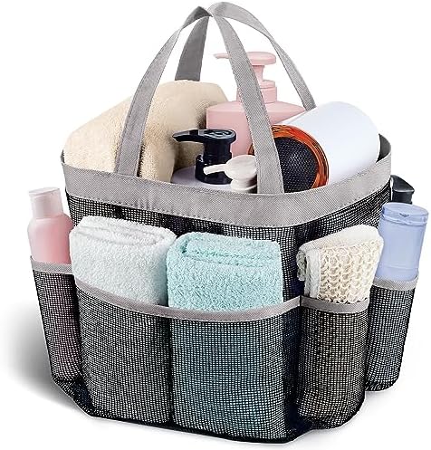 Mesh Shower Caddy Portable - 9 Pockets, Shower Bag for Dorm Room Camping by Attmu