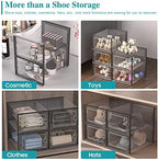Kuject 12 Pack Large Shoe Boxes, Clear Stackable Containers with Lids,Black - Image 6