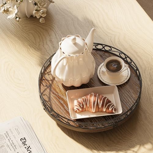10" Lazy Susan Turntable Organizer for Table Top, Wooden Lazy Susan Cabinet - Image 6