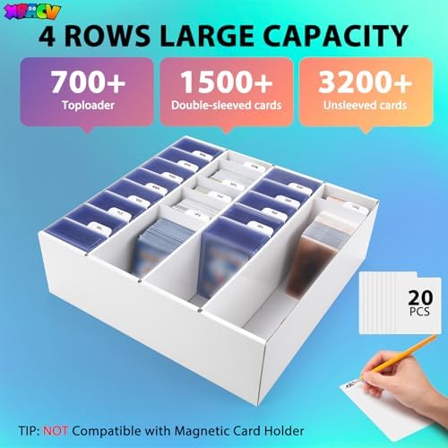 Trading Card Storage Box, 4 Row 3200 Count Collector Cards Box with Divider - Image 2