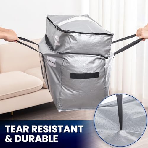 TAILI 2 Tier Moving Bags,4 Pack Silver Storage Bags with Visible Window - Image 5