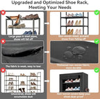 ROJASOP Shoe Rack with Covers 10 Tier Large Shoe Organizer Tall Shoe Closet Storage for 20-22 Pairs Shoe and Boot, Free Standing Shoe Rack Organizer for Closet, Entryway, Bedroom, Black - Image 7