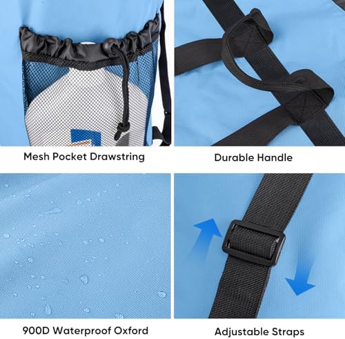 BALEINE 150L Laundry Bag Backpack, 900D Oxford Fabric Large Travel Laundry Bags with Shoulder Straps and 2 Mesh Pockets for College Dorm, Apartment, Laundromat (Blue, 150L) - Image 5