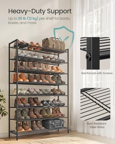 SONGMICS 8-Tier Metal Shoe Rack, Vertical Shelf, Holds up to 40 Pairs - Image 4