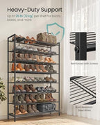 SONGMICS 8-Tier Metal Shoe Rack, Vertical Shelf, Holds up to 40 Pairs - Image 4