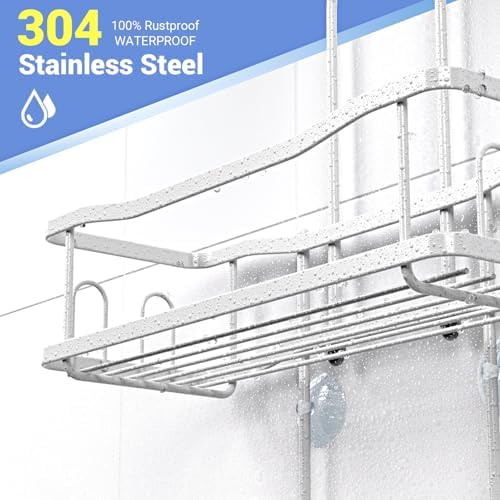 Hanging Shower Caddy Over Shower Head - No Drill Rustproof Shower Rack - Image 3