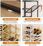Simcat Shoe Rack Metal Gold Shoe Storage Vertical Shoe Organizer Shoe Stand - Image 4