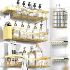 NESOMI Shower Caddy Adhesive Shower Organizer 8-Pack, Rustproof Stainless Steel Bathroom Shelves, Large Capacity No-Drill Rack Storage Accessories with Soap Dish Toothbrush Holder Hooks by OrganizeYourHomeEssentials