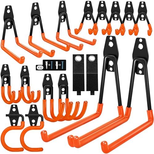 18 Pack Garage Hooks Heavy Duty - Anti-Slip Coating by Kodreat-USDirect