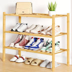 Smiry Bamboo Shoe Rack, 12 Vertical Slats, 3 Tier - 26.8" Wide, Natural by Smiry