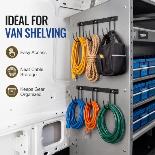 Shimeyao 2 Pack Utility Hooks for Van Shelving, with 3 Hook, Metal - Image 5