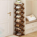 YYW Shoe Rack, Foldable Bamboo Shoes Shelf, Freestanding Shoe Storage Organiser for Entryway, Hallway, Bedroom, Closet (Brown, 8 Layers) by YYW