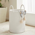 YOUDENOVA Cotton Laundry Hamper, 58L Tall Storage Basket-White by YOUDENOVA
