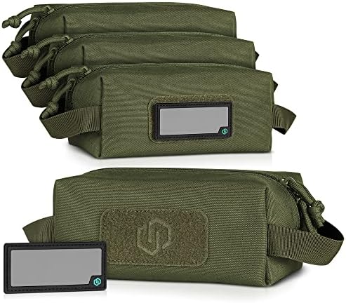Savior Equipment Loose Sacs 4-Pack Tactical Ammo Pouch Firearm Ammunition Carrier Bag, ID Patches Included, Rifle Carbine Pistol Revolver Ammos Case Shooting Range Gear by SaviorEquipment