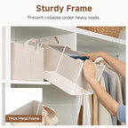 StorageWorks Fabric Storage Bins, Khaki and Beige Stripes, 2-Pack - Image 4