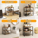 Kitchen Cabinet Organizer Shelf Set of 4, Sturdy Kitchen Counter Shelves with Metal Legs, Stackable Expandable Wood Spice Rack Pantry Cupboard Dish Mug Cup Storage Organizer Shelf, Rustic Brown - Image 6