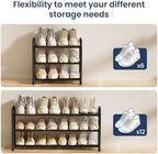 ENJOYBASICS 3 Tier Expandable Shoe Rack, Metal Small Shoes Shelf, Black - Image 7