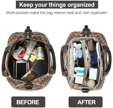 OMYSTYLE Purse Organizer Insert, Felt Tote Bag Organizer Insert with 5 Sizes, Handbag Dividers for Inside Purse, Compatible with Longchamp, Neverful, Speedy and More - Image 4