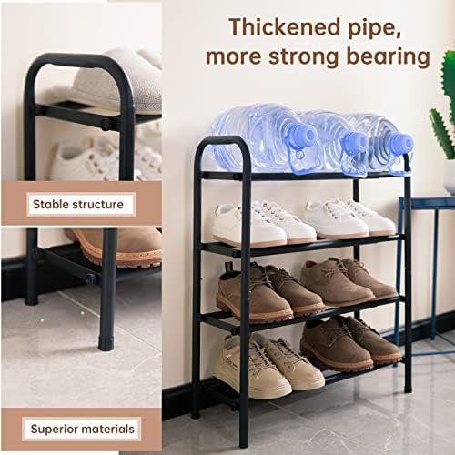 Gonfoam 4-Tier Expandable Shoe Rack,Adjustable Shoe Shelf Storage Organizer Heavy Duty Metal Free Standing Shoe Rack for Entryway Closet Doorway (Black) - Image 5