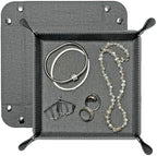 UnionBasic Small Valet Tray, Jewelry Tray for Rings Watches Earrings, Entryway Catchall Caddy for Coins Keys Change, Nightstand Bedside Valet Holder, Trays for Electronic Gadgets, Barry Grey by UnionBasic