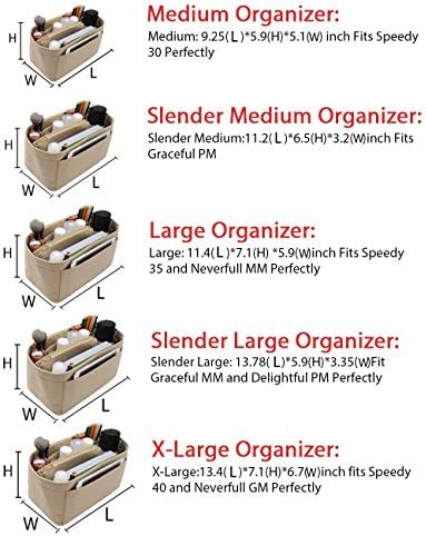 LEXSION Felt Purse Organizer Insert, Tote Bag Shaper Dividers with 5 Sizes - Image 2