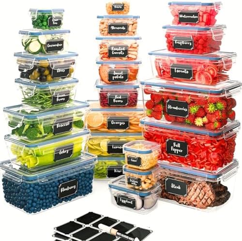 Chefs Path 48 Piece BPA-Free Plastic Food Storage Container Set with 24 Containers and 24 Lids for Kitchen Pantry Organization and Meal Prep by ChefsPath