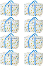 VENO 8 Pack Heavy Duty Moving Bags, Extra Large Storage Bags with Reinforced Handles & Strong Zippers, Foldable & Reusable Moving Box Alternative for Clothes & Dorm Storage by Veno