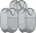 BATTOO Deluxe Strong Mesh Pop up Laundry Hamper Basket with Side Pocket for Laundry Room, Bathroom, Kids Room, College Dorm or Travel 3 x Grey by BATTOO