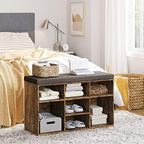 DINZI LVJ Shoe Storage Bench with Cushion, 31.5" Cubby Shoe Rack, 9 Cubbies - Image 5