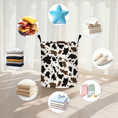 Cow Camo Laundry Basket Storage Bin Foldable Laundry Hamper Clothes Storage Bucket Organizer 19.6x15.7 Inch For Laundry Room/Bedroom/Bathroom - Image 5