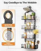 ODesign 4 Tier Adjustable Shower Organizer Hanging Over Showerhead Black - Image 5