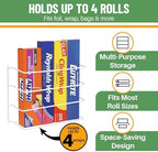 Evelots Kitchen Wrap & Food Bag Organizer Wall/Cabinet Mount, 4-Pack, White - Image 2