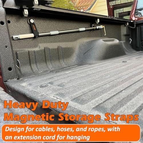 MUTUACTOR Strong Magnetic Hooks,Non-Slip Magnetic Mount Hooks Heavy Duty for Hanging,2PCS Anti-Scratch Garage Storage Hooks Adjust Cable for Garden Hoses Universal Rope Cordless Drills RVs Equipments - Image 2