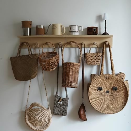 Wall Mounted Coat Rack with Shelf, Entryway 8 Hooks, 2 Pack - Image 2