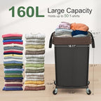 Rolling Laundry Basket with Wheels, Rolling Laundry Hamper with Wheels 2PK - Image 2