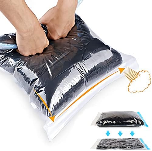 ALMING Compression Bags - Travel Accessories - 10 Pack Space Saver Bags - No Vacuum or Pump Needed - Vacuum Storage Bags for Travel Essentials - Home Packing-Organizers (Blue) by ALMING