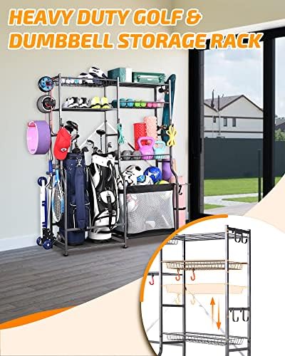 PLKOW Extra-Large Ball and Sports Equipment Storage Rack, Black - Image 4
