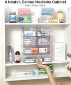 Vtopmart Stackable Storage Drawers Set of 6, Clear Plastic Organizer Bins for Bathroom Supplies, Ideal for Cabinet,Shelf, Pantry, Laundry Room Organization - Image 5