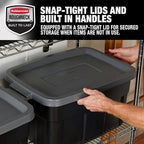 Rubbermaid Heavy Duty Black Storage Bins Plastic Totes with Lids for Storage, Stackable, Large Capacity, Durable, Multipurpose, 14 GAL, 6 Pack (14 GAL - 6 Pack Solid Black and Grey) - Image 3