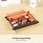 Travel Valet Tray,Entryway Dish,PU Leather Catchall EDC Dump Tray/Bowl - Image 5