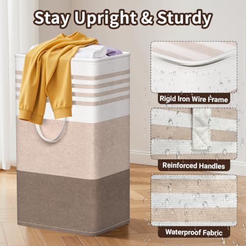 WOWBOX 2 Pack Laundry Baskets, Collapsible Dirty Clothes Laundry Hampers - Image 3