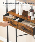 HOOBRO Over The Toilet Storage Rack with 2 Drawers, 3-Tier Bathroom Organizer Shelf Over Toilet, Freestanding Space Saver Bathroom Toilet Shelves Above Toilet for Room, Rustic Brown and Black BF47TS01 - Image 3