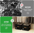 Vincona Shoe Organizer for Closet, 2 Pack Foldable Shoe Storage Bins with Clear Cover & Handles, 16-Compartment Shoe Box for Sneakers, Heels, Boots, Space-Saving Shoe Rack for Entryway, Dorm, RV - Image 4
