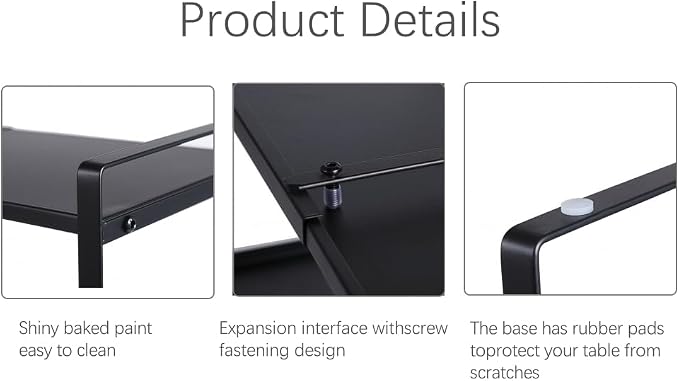 Expandable Cabinet Shelf Organizer Riser for Kitchen Pantry Cupboard Under Sink Countertop (black, 8.2’’D * 12.2-21.6’’W * 10.4’’H) - Image 6