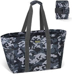 BALEINE Soft 9 Gallon Extra Large Utility Tote, Foldable Reusable Storage Bag (Grey Camouflage) by BALEINE