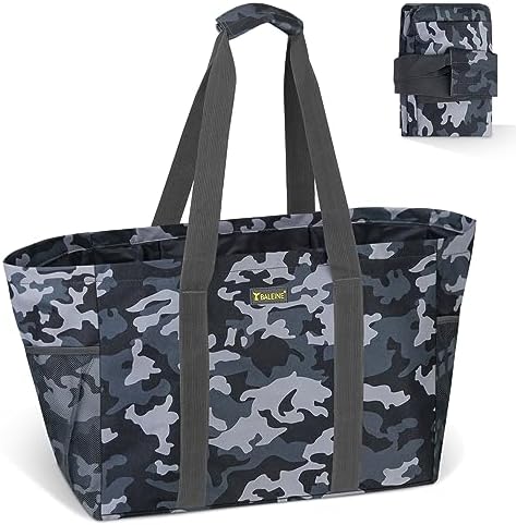 BALEINE Soft 9 Gallon Extra Large Utility Tote, Foldable Reusable Storage Bag (Grey Camouflage) by BALEINE
